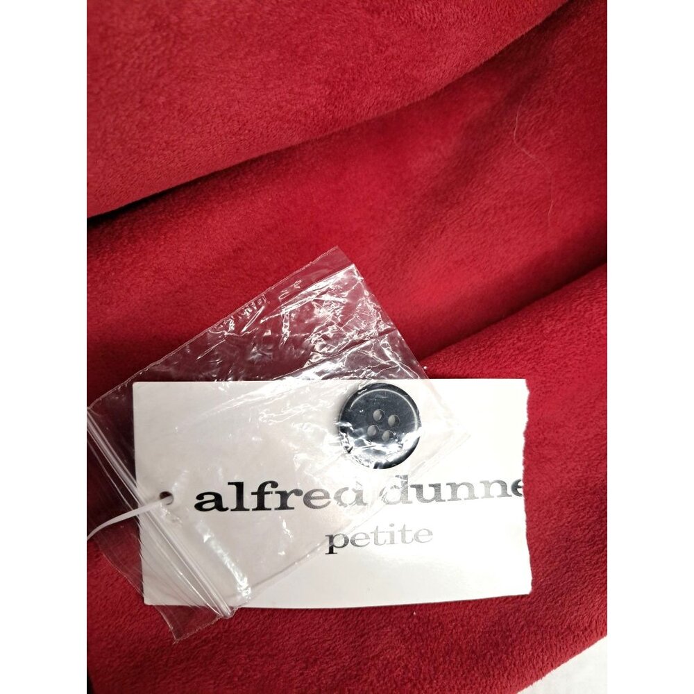 Alfred Dunner Jacket Womens 12P Crimson Faux Suede Ebony Trim NWT 90s 2000s - Picture 10 of 10